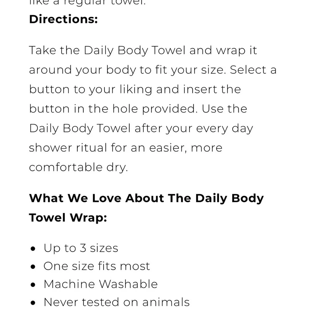 Daily concepts, your body towel wrap